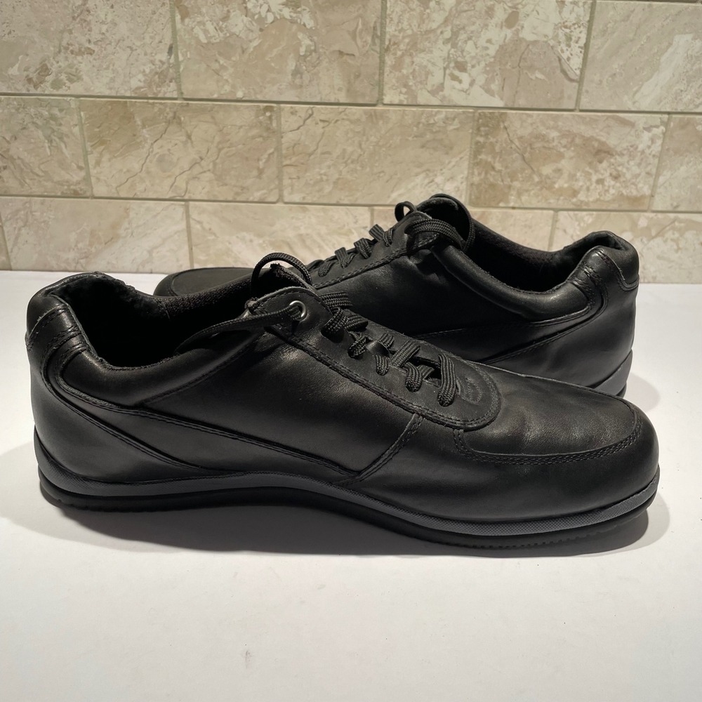 Vionic Branxton Mens Black‎ Leather Lace Up Sneakers Size 12